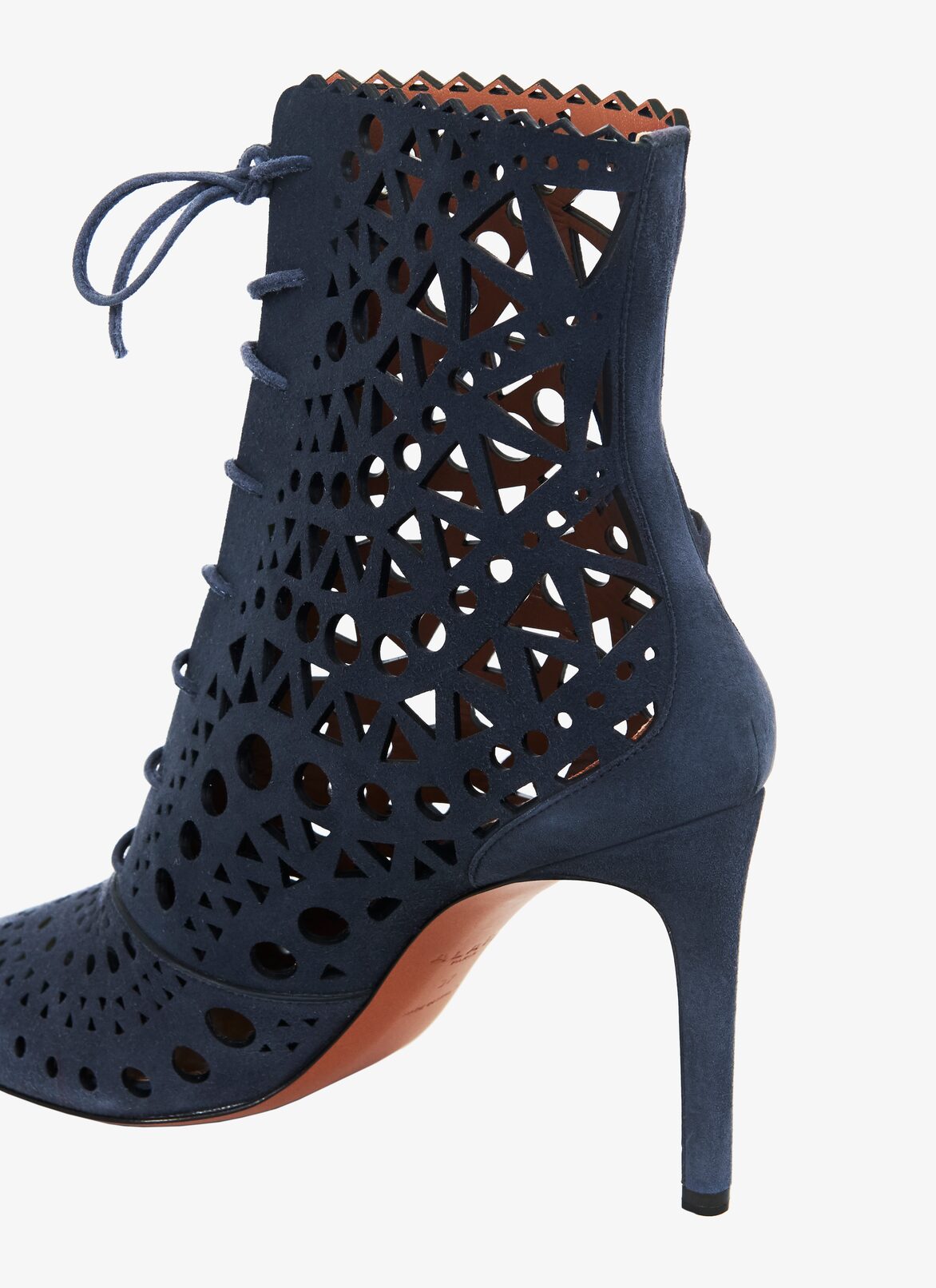 STILETTO ANKLE BOOTS  ALAÏA STEEL GRAY STILETTO ANKLE BOOTS